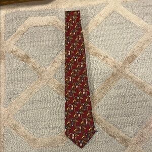Salvatore Ferragamo Burgundy Patterned Tie